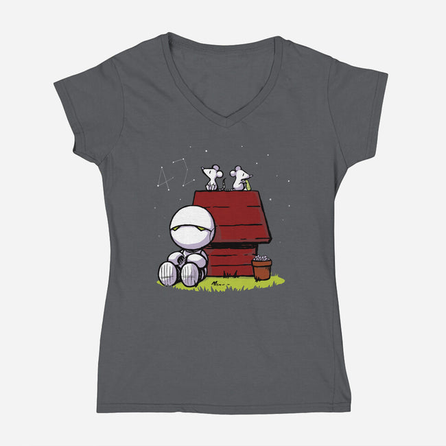 Marvin Peanuts-womens v-neck tee-BlancaVidal