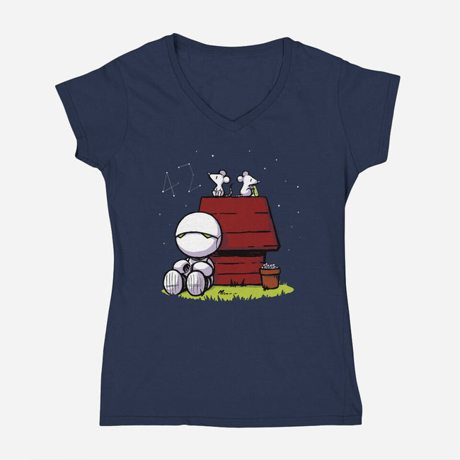 Marvin Peanuts-womens v-neck tee-BlancaVidal