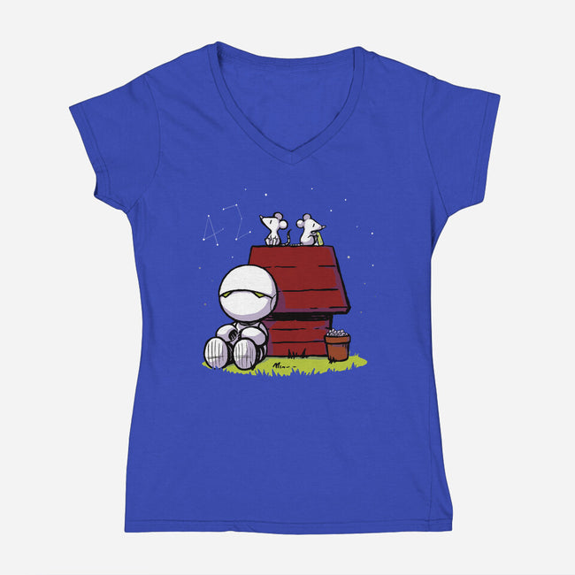 Marvin Peanuts-womens v-neck tee-BlancaVidal