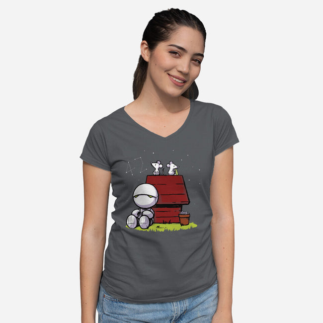 Marvin Peanuts-womens v-neck tee-BlancaVidal