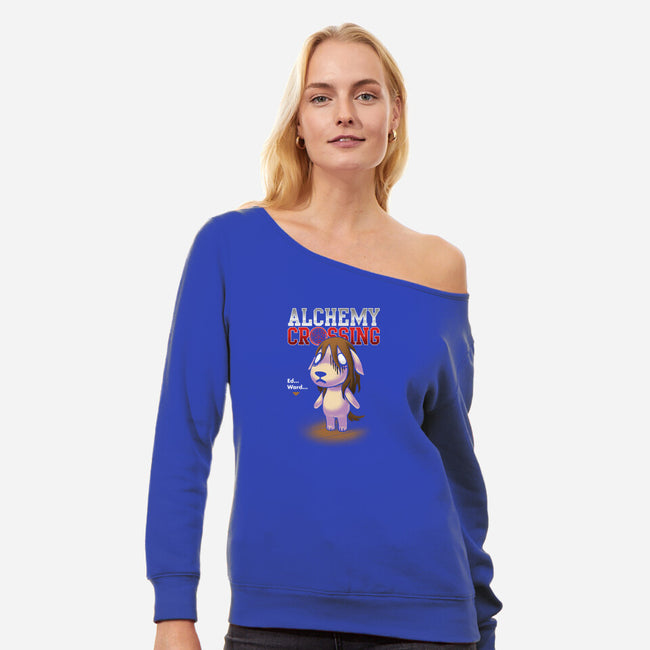 Alchemy Crossing-womens off shoulder sweatshirt-BlancaVidal