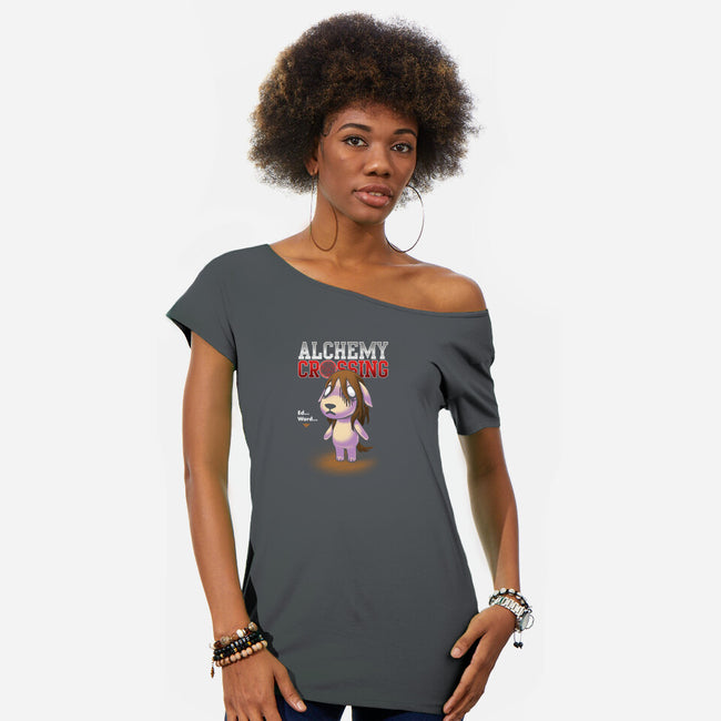 Alchemy Crossing-womens off shoulder tee-BlancaVidal