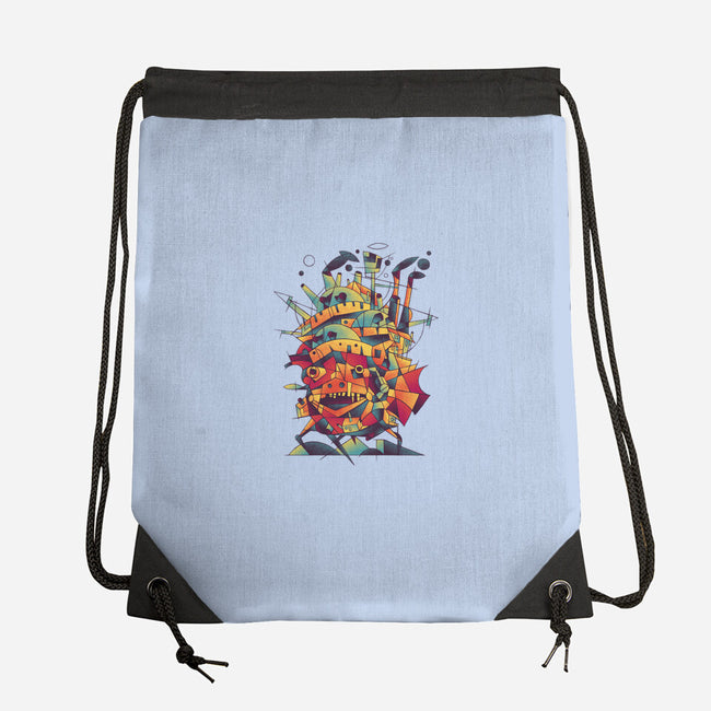 Abstract Castle-none drawstring bag-victorsbeard