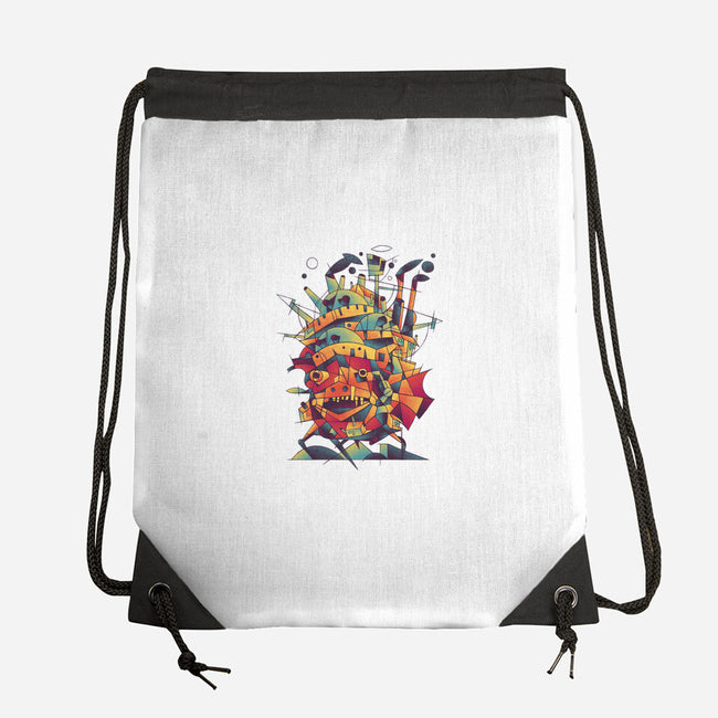 Abstract Castle-none drawstring bag-victorsbeard