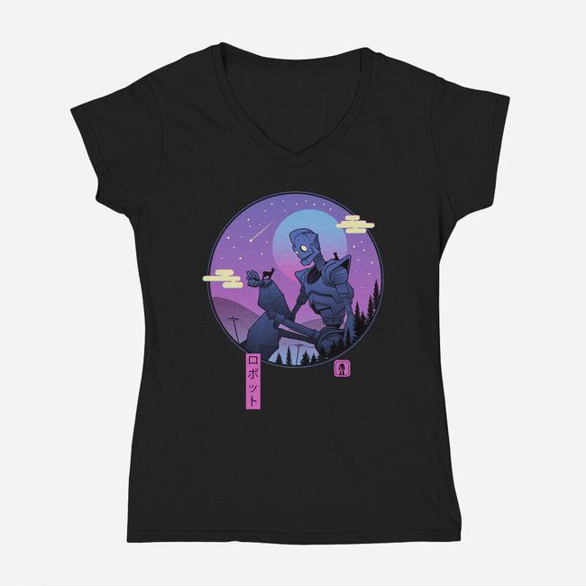 The Gentle Robot-womens v-neck tee-vp021