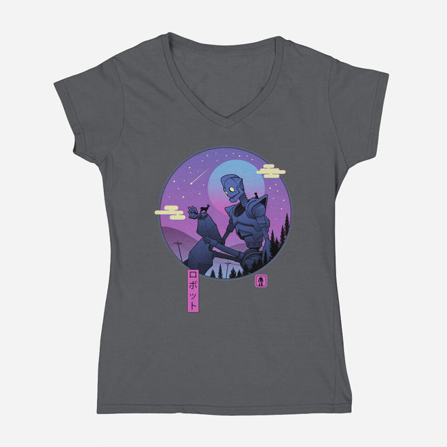 The Gentle Robot-womens v-neck tee-vp021