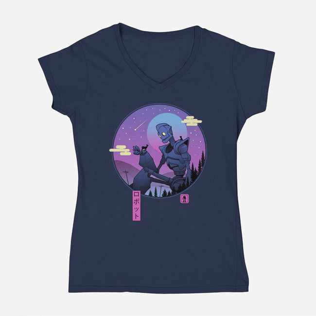 The Gentle Robot-womens v-neck tee-vp021