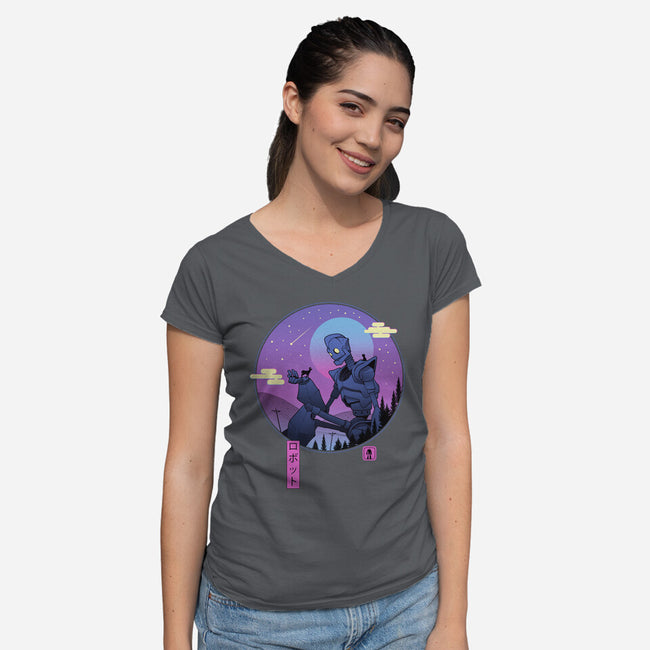 The Gentle Robot-womens v-neck tee-vp021