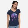 The Gentle Robot-womens v-neck tee-vp021