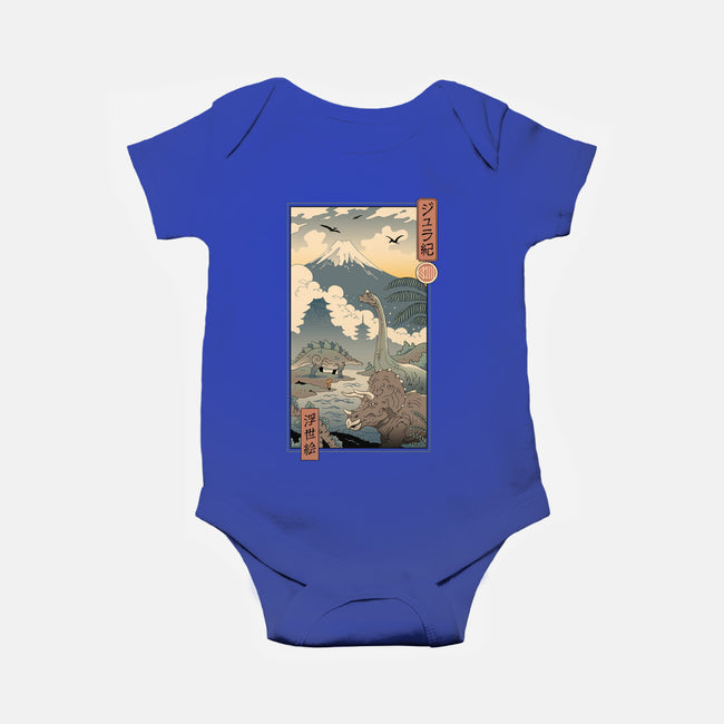 Jurassic Ukiyo-e 2-baby basic onesie-vp021