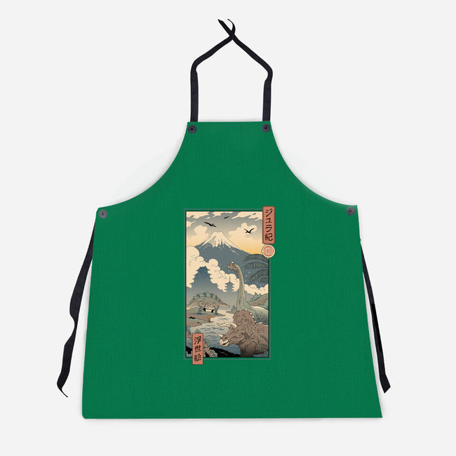 Jurassic Ukiyo-e 2-unisex kitchen apron-vp021