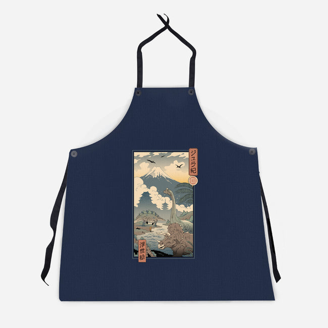 Jurassic Ukiyo-e 2-unisex kitchen apron-vp021