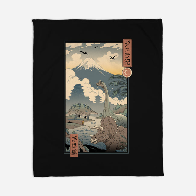 Jurassic Ukiyo-e 2-none fleece blanket-vp021