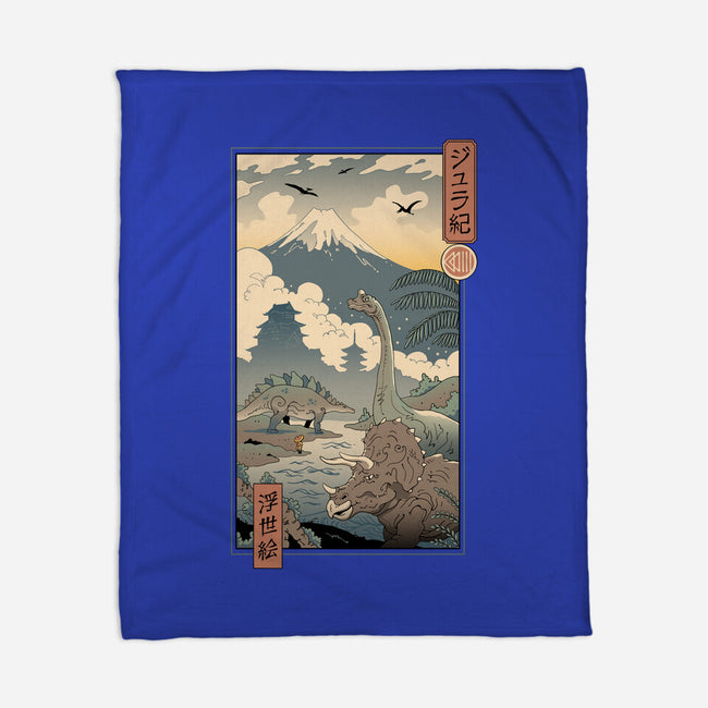 Jurassic Ukiyo-e 2-none fleece blanket-vp021