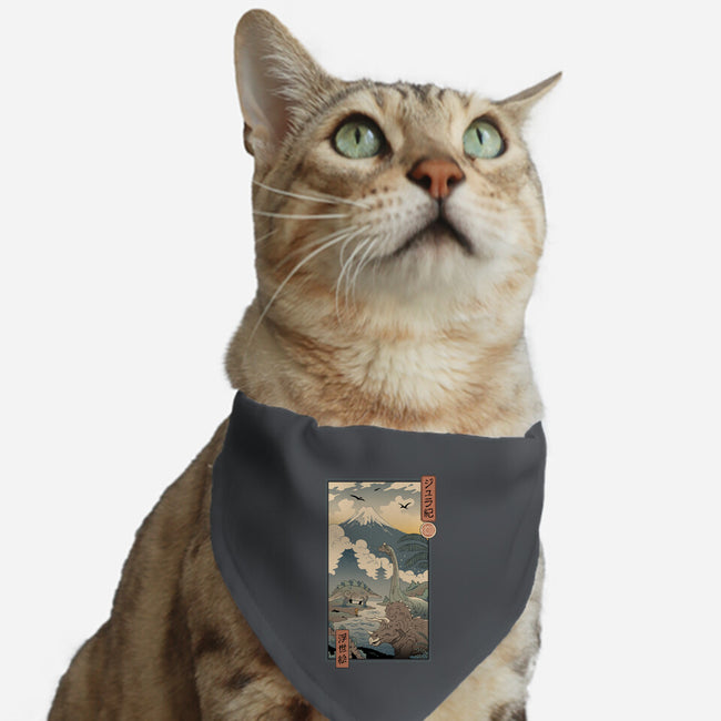 Jurassic Ukiyo-e 2-cat adjustable pet collar-vp021