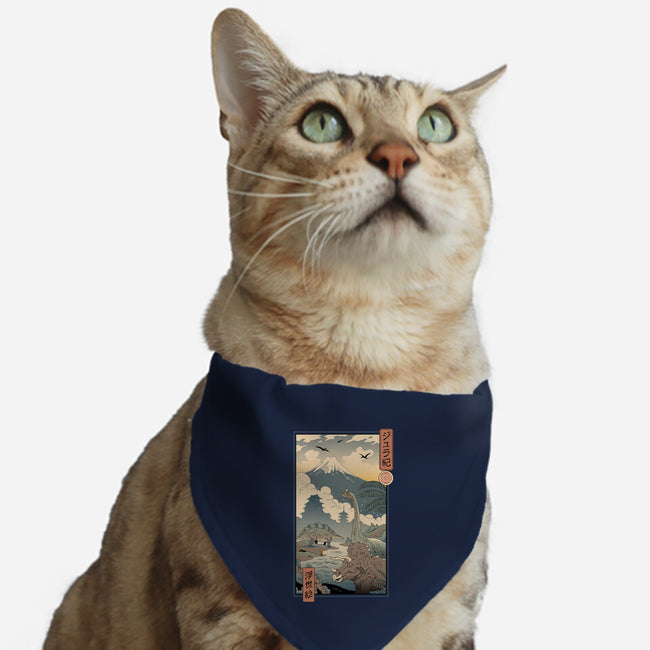 Jurassic Ukiyo-e 2-cat adjustable pet collar-vp021