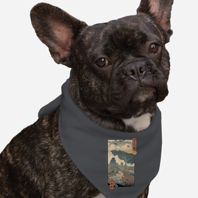 Jurassic Ukiyo-e 2-dog bandana pet collar-vp021