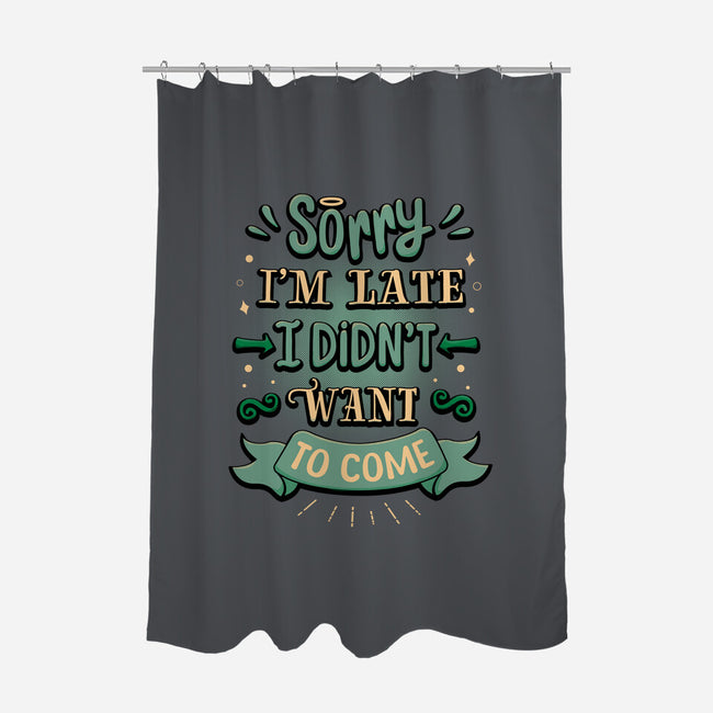 Sorry I'm Late-none polyester shower curtain-retrodivision