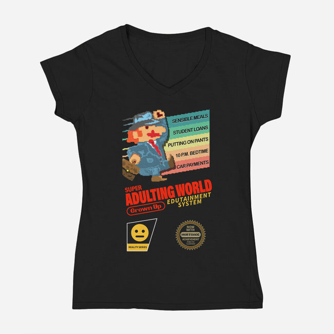 Super Adulting World-womens v-neck tee-ACraigL