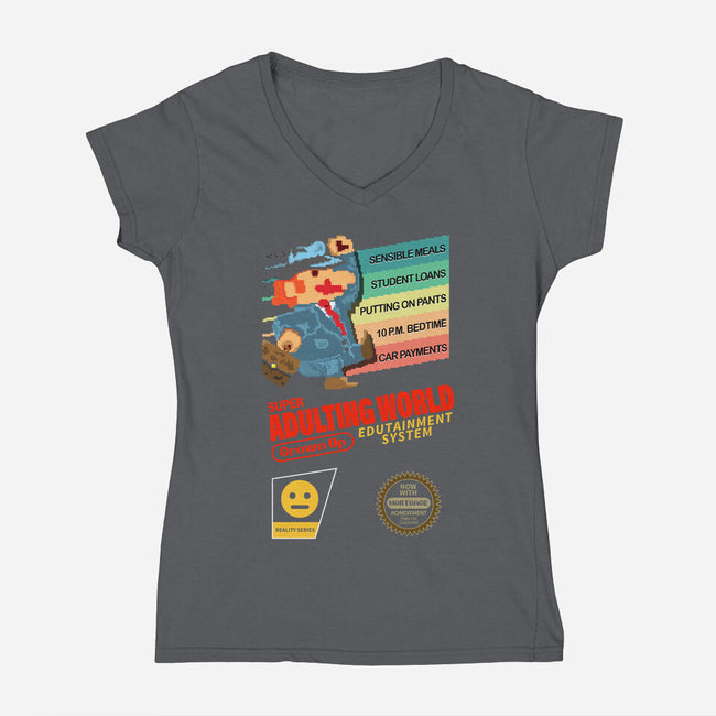 Super Adulting World-womens v-neck tee-ACraigL