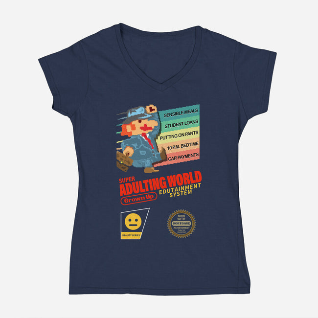 Super Adulting World-womens v-neck tee-ACraigL