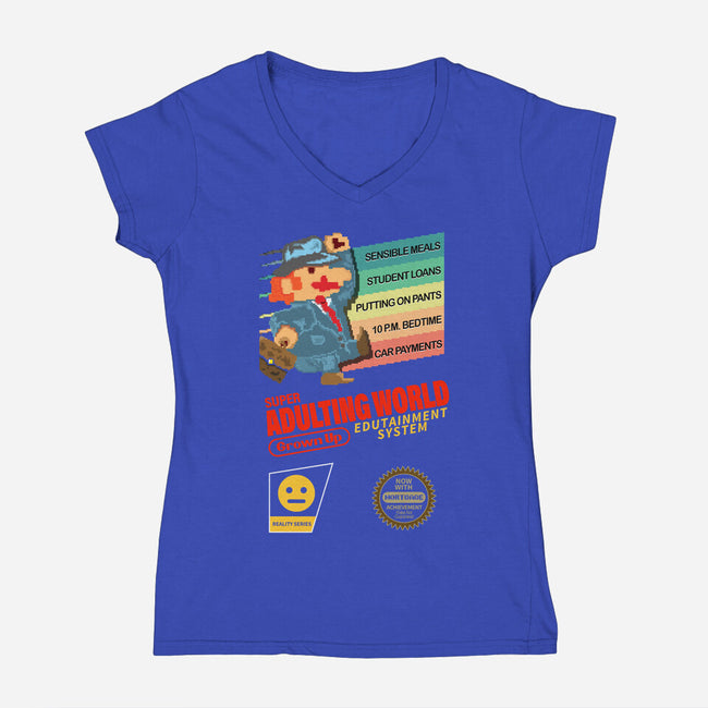Super Adulting World-womens v-neck tee-ACraigL