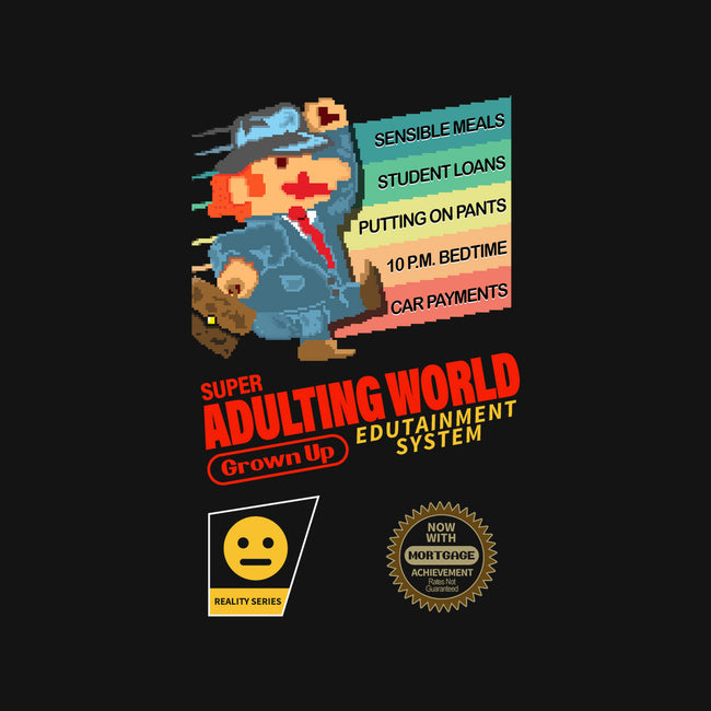 Super Adulting World-unisex baseball tee-ACraigL