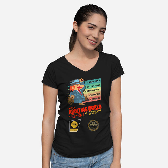 Super Adulting World-womens v-neck tee-ACraigL