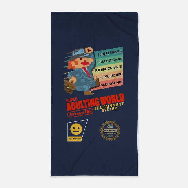 Super Adulting World-none beach towel-ACraigL