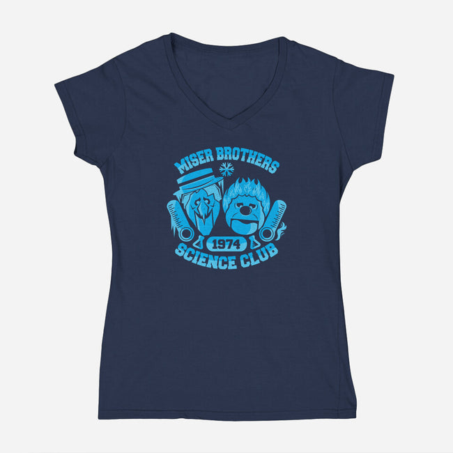 Miser Brothers Science Club-womens v-neck tee-jrberger