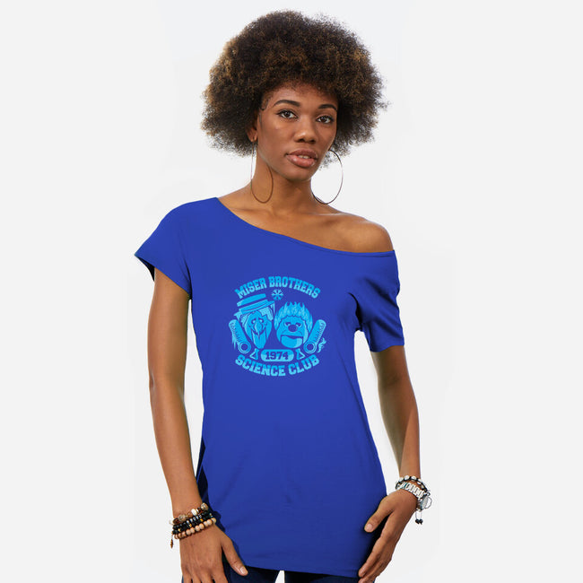 Miser Brothers Science Club-womens off shoulder tee-jrberger