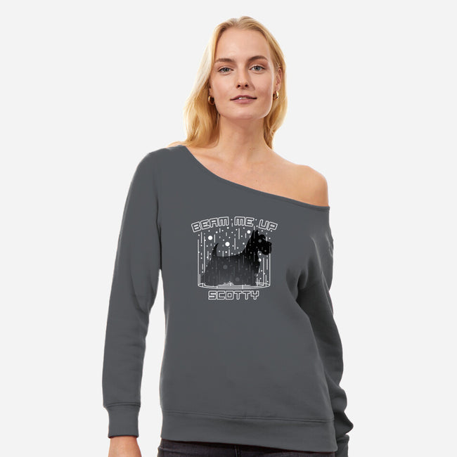 Beam Me Up-womens off shoulder sweatshirt-CoD Designs