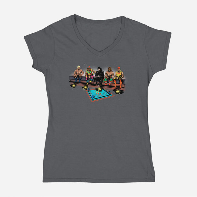 Wrestlers Break-womens v-neck tee-zascanauta