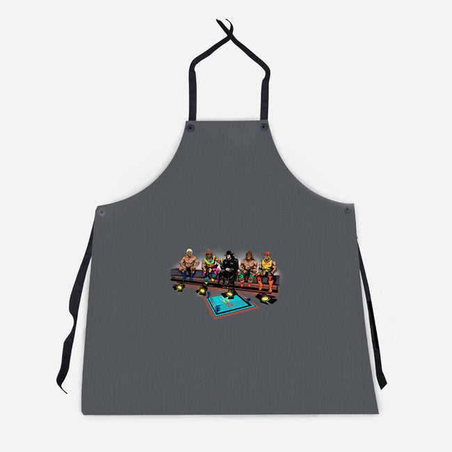 Wrestlers Break-unisex kitchen apron-zascanauta