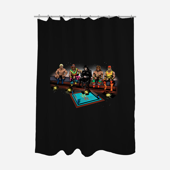 Wrestlers Break-none polyester shower curtain-zascanauta