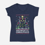 Meowgical Christmas-womens v-neck tee-NemiMakeit