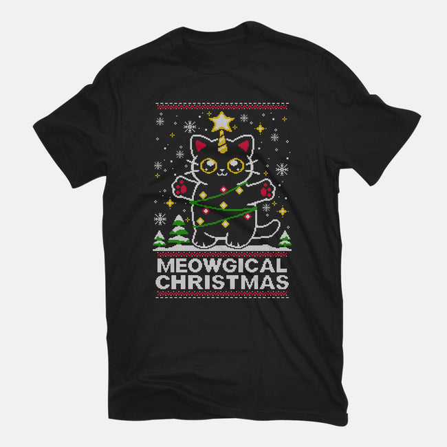 Meowgical Christmas-womens basic tee-NemiMakeit