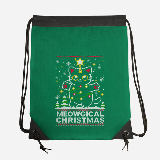 Meowgical Christmas-none drawstring bag-NemiMakeit