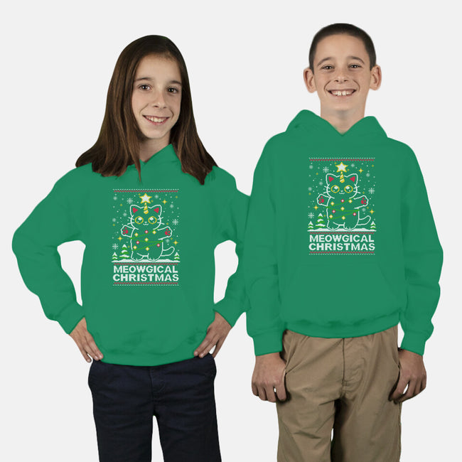 Meowgical Christmas-youth pullover sweatshirt-NemiMakeit