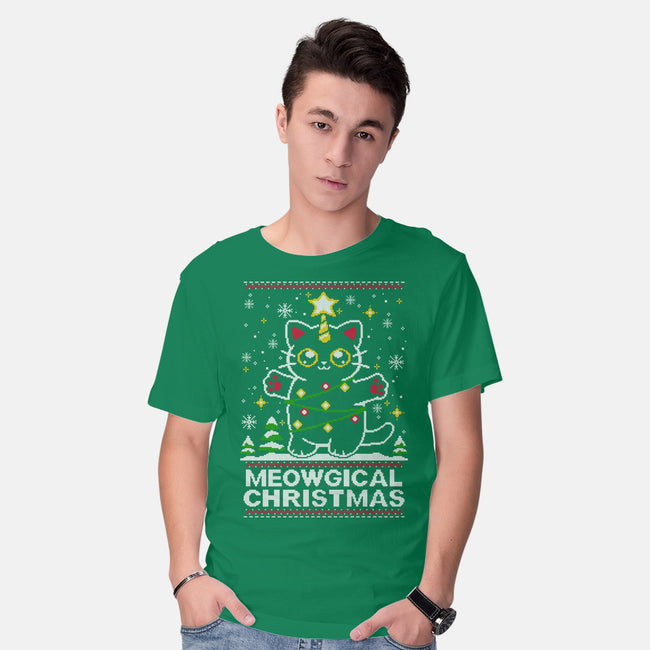 Meowgical Christmas-mens basic tee-NemiMakeit