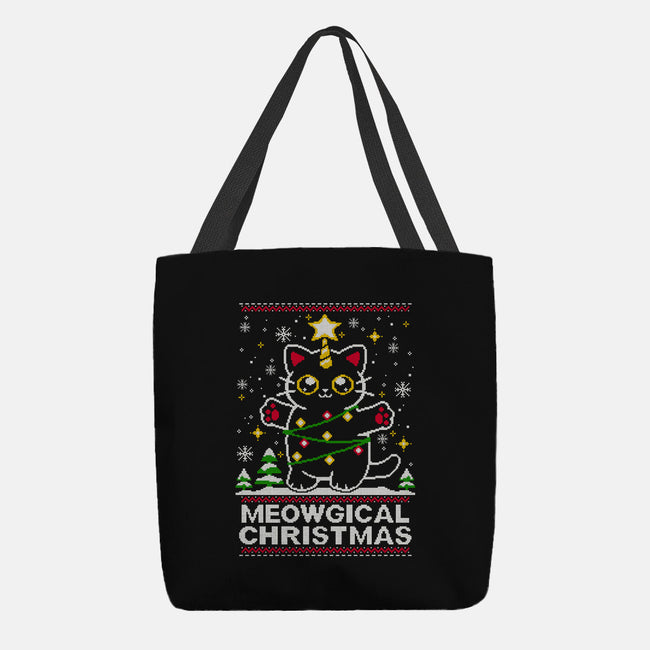 Meowgical Christmas-none basic tote-NemiMakeit