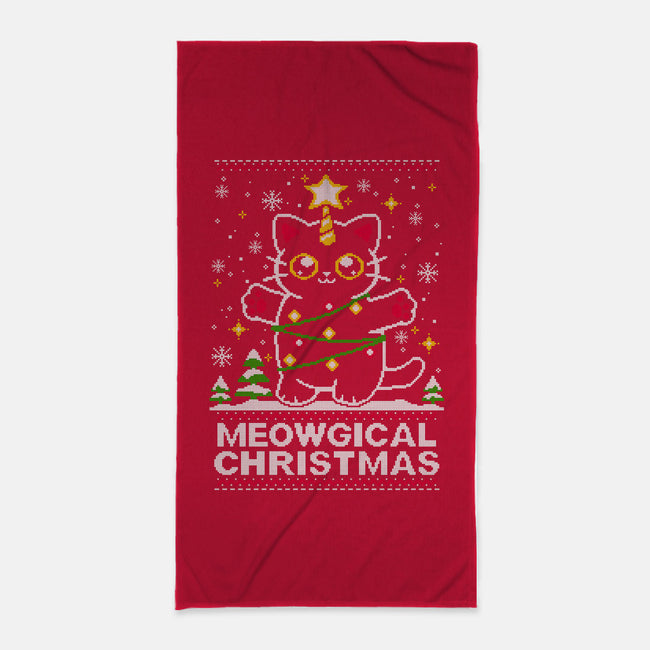 Meowgical Christmas-none beach towel-NemiMakeit