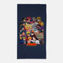 Heroes vs Villains-none beach towel-Angel Rotten