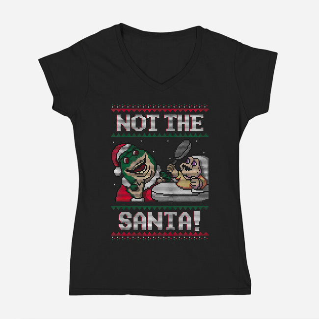 Not The Santa-womens v-neck tee-Raffiti