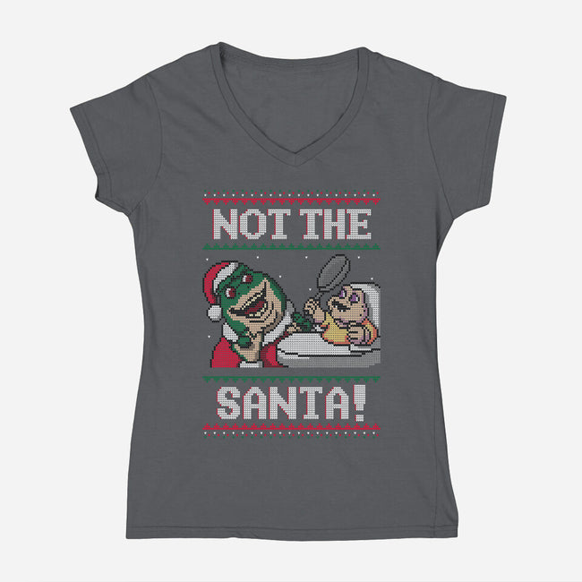 Not The Santa-womens v-neck tee-Raffiti