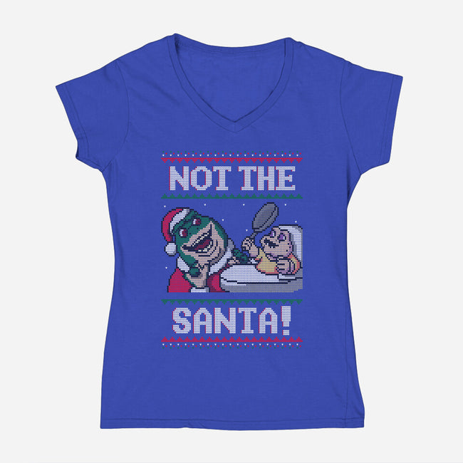 Not The Santa-womens v-neck tee-Raffiti