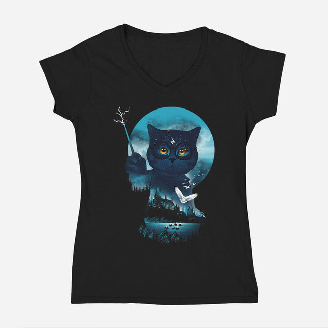 Furry Potter-womens v-neck tee-dandingeroz