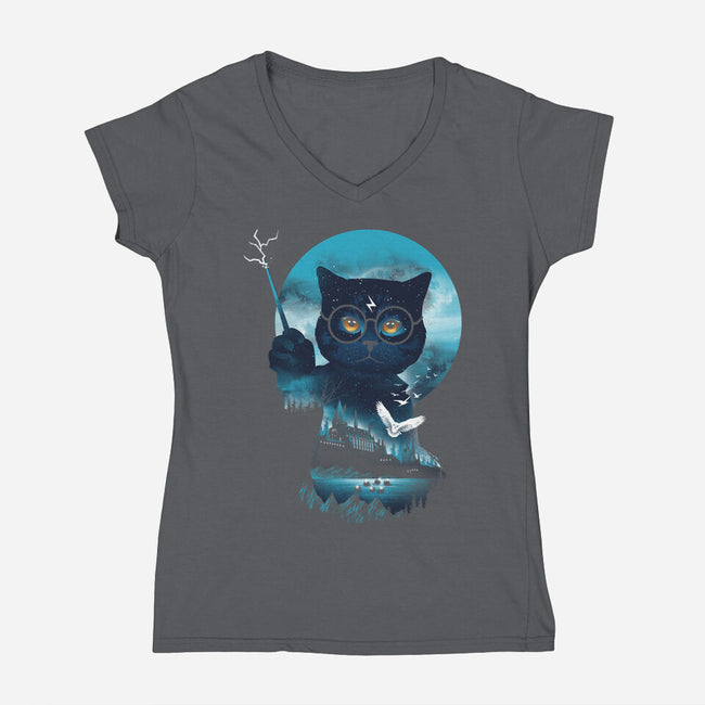 Furry Potter-womens v-neck tee-dandingeroz