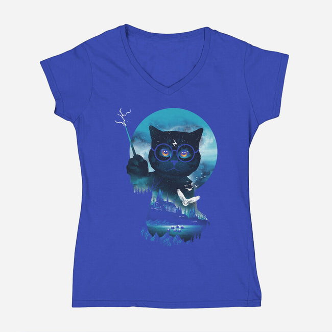Furry Potter-womens v-neck tee-dandingeroz