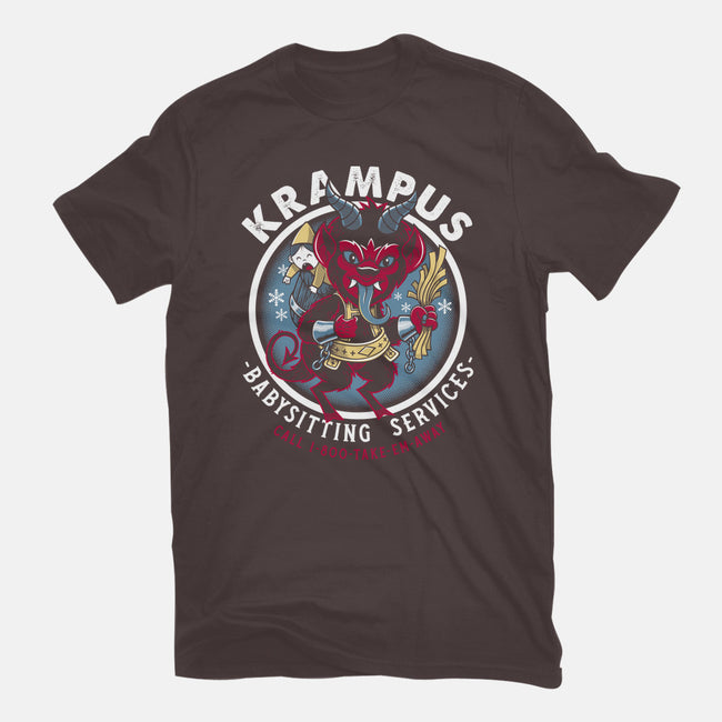 Krampus Babysitting Services-womens fitted tee-Nemons